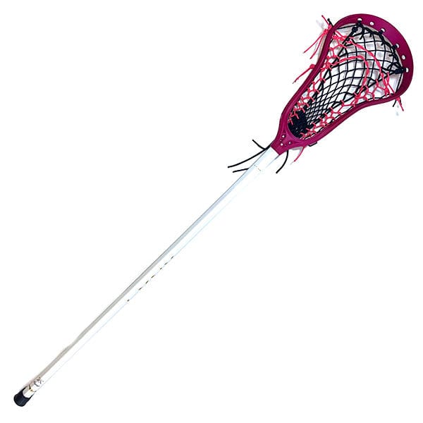 Lax Fan Custom Complete Womens Lacrosse Stick - Dyed Pink StringKing Mark 2  Defense Head and Black Crux Mesh 2