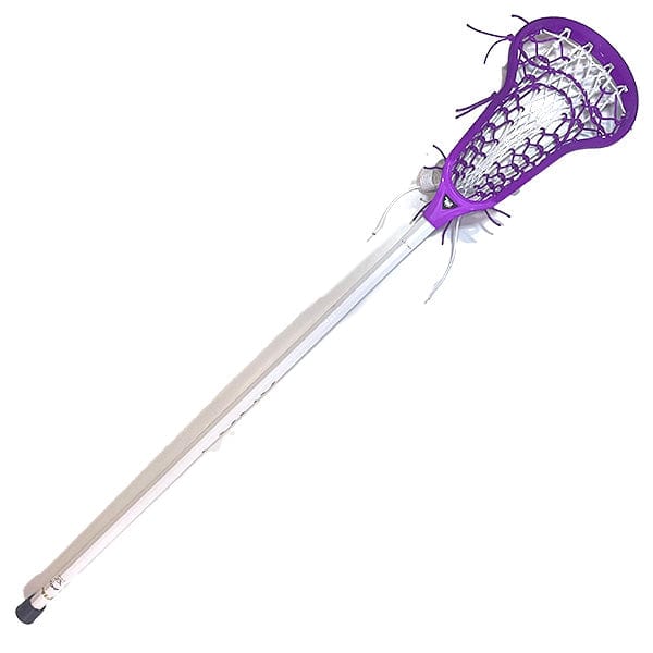 Lacrosse Fanatic Womens Complete Sticks Purple/White Lax Fan Custom Complete Womens Lacrosse Stick - Dyed Purple ECD Infinity Head and White Crux Mesh 2 from Lacrosse Fanatic