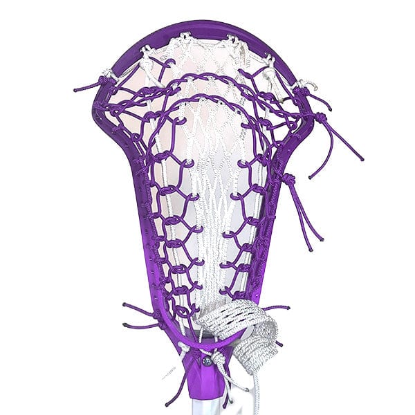 Lacrosse Fanatic Womens Complete Sticks Purple/White Lax Fan Custom Complete Womens Lacrosse Stick - Dyed Purple ECD Infinity Head and White Crux Mesh 2 from Lacrosse Fanatic