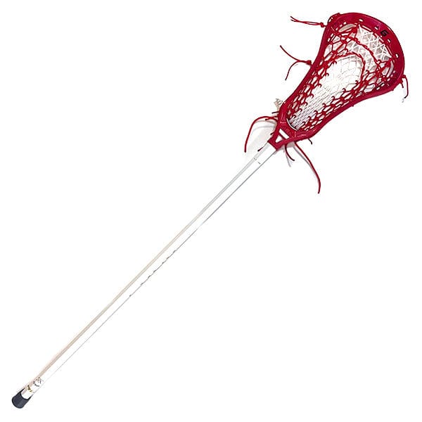 Lacrosse Fanatic Womens Complete Sticks Red/White Lax Fan Custom Complete Womens Lacrosse Stick - Dyed Red Gait Whip 2 Head and White Crux Mesh 2 from Lacrosse Fanatic