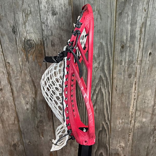 STX Mens Heads Red/White Lax Fan Custom Dyed Red STX Duel III Mens Face-Off Lacrosse Head with White Hero X Mesh from Lacrosse Fanatic