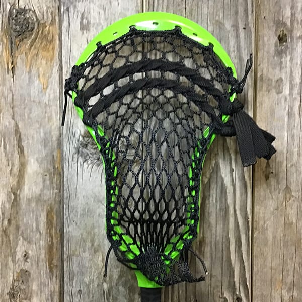 Adrenaline Mens Heads Green/Black Lax Fan Custom Strung Green Adrenaline Automatic Mens Lacrosse Head with Black Hero Mesh from Lacrosse Fanatic