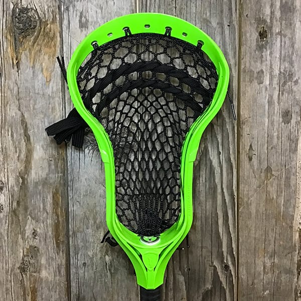Adrenaline Mens Heads Green/Black Lax Fan Custom Strung Green Adrenaline Automatic Mens Lacrosse Head with Black Hero Mesh from Lacrosse Fanatic