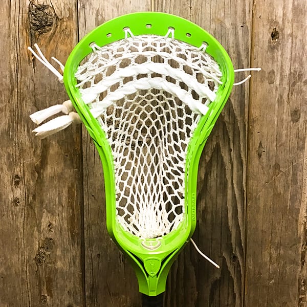 Adrenaline Mens Heads Green/White Lax Fan Custom Strung Green Adrenaline Nomad Mens Lacrosse Head with White Hero Mesh from Lacrosse Fanatic