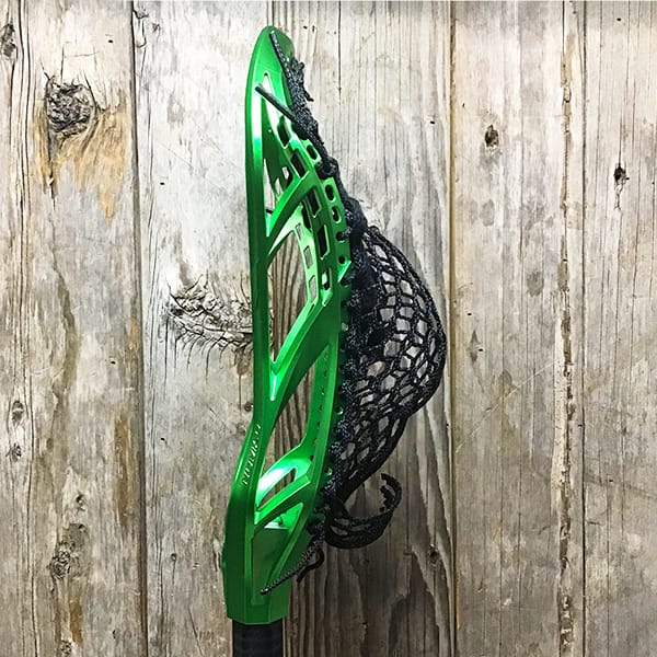 Adrenaline Mens Heads Green/Black Lax Fan Custom Strung Green Satin Chrome Adrenaline Nomad Mens Lacrosse Head with Black Hero 4 Mesh from Lacrosse Fanatic