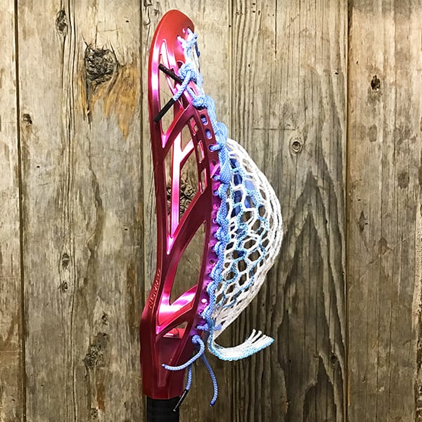 Adrenaline Mens Heads Pink/Carolina Lax Fan Custom Strung Pink Satin Chrome Adrenaline Nomad Mens Lacrosse Head with Carolina Striker Hero Mesh from Lacrosse Fanatic