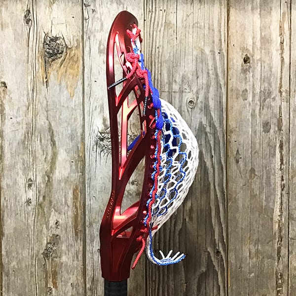 Adrenaline Mens Heads Red/Royal Lax Fan Custom Strung Red Satin Chrome Adrenaline Nomad Mens Lacrosse Head with Royal Striker Hero Mesh from Lacrosse Fanatic