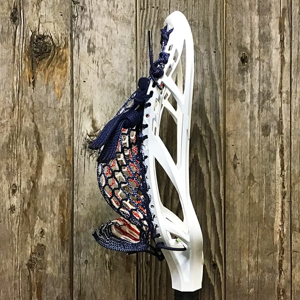 Adrenaline Mens Heads White/USA Lax Fan Custom Strung White Adrenaline Nomad Mens Lacrosse Head with USA Mesh from Lacrosse Fanatic