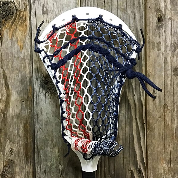 Adrenaline Mens Heads White/USA Lax Fan Custom Strung White Adrenaline Nomad Mens Lacrosse Head with USA Mesh from Lacrosse Fanatic