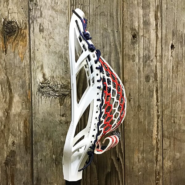 Adrenaline Mens Heads White/USA Lax Fan Custom Strung White Adrenaline Nomad Mens Lacrosse Head with USA Mesh from Lacrosse Fanatic