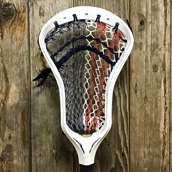 Adrenaline Mens Heads White/USA Lax Fan Custom Strung White Adrenaline Nomad Mens Lacrosse Head with USA Mesh from Lacrosse Fanatic