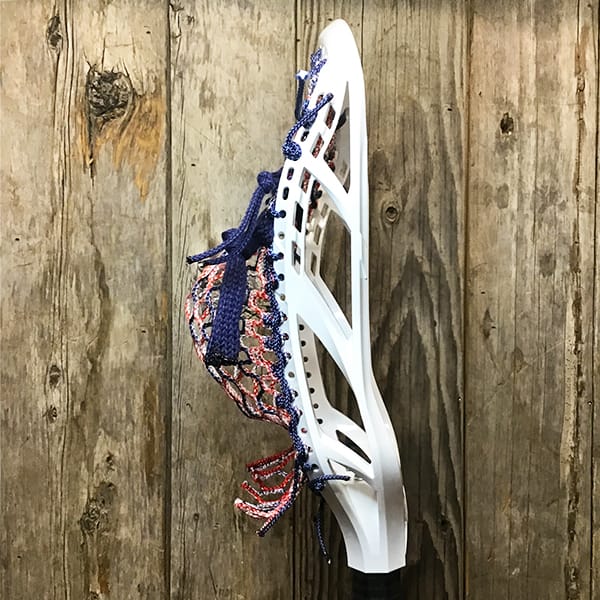 Adrenaline Mens Heads White/USA Lax Fan Custom Strung White Adrenaline Nomad Mens Lacrosse Head with USA mesh from Lacrosse Fanatic