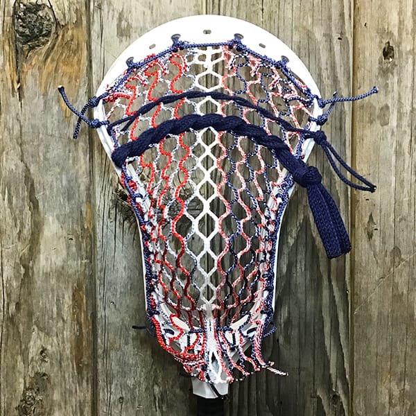 Adrenaline Mens Heads White/USA Lax Fan Custom Strung White Adrenaline Nomad Mens Lacrosse Head with USA mesh from Lacrosse Fanatic