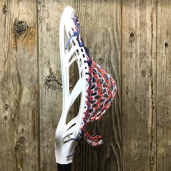 Adrenaline Mens Heads White/USA Lax Fan Custom Strung White Adrenaline Nomad Mens Lacrosse Head with USA mesh from Lacrosse Fanatic