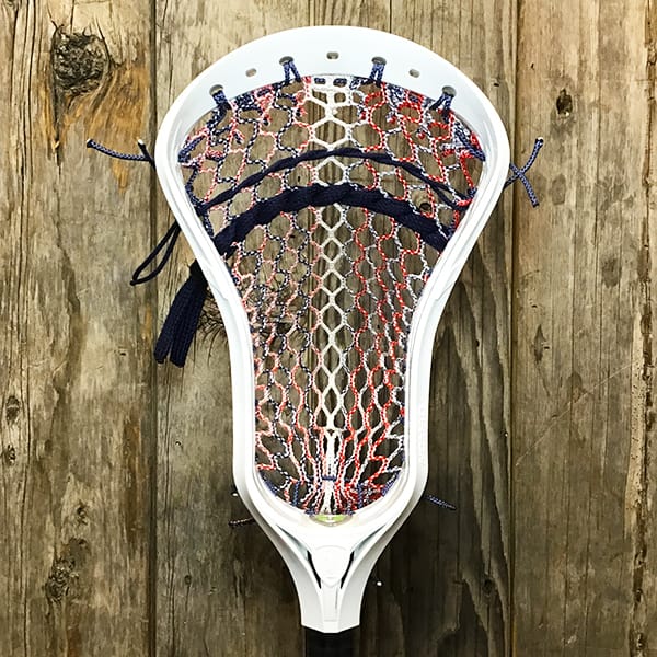 Adrenaline Mens Heads White/USA Lax Fan Custom Strung White Adrenaline Nomad Mens Lacrosse Head with USA mesh from Lacrosse Fanatic