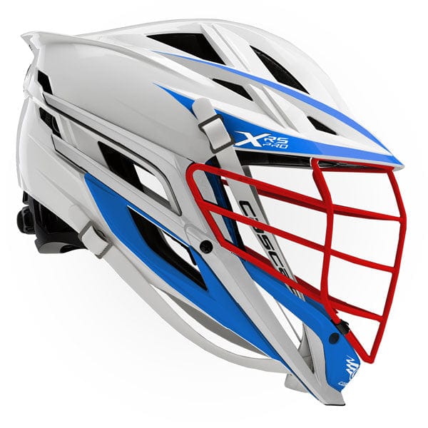 Cascade Helmets White Cascade XRS Pro Lacrosse Helmet -White, Royal, Scarlet, Royal from Lacrosse Fanatic
