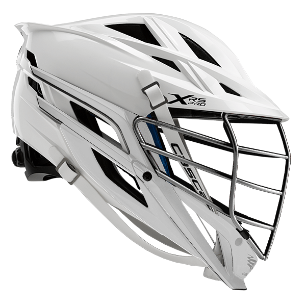 Cascade Helmets White Cascade XRS Pro Lacrosse Helmet - White, White, Silver, White from Lacrosse Fanatic