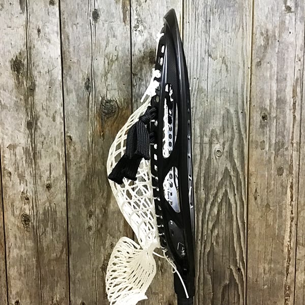 East Coast Dyes Goalie Heads Black/White Lax Fan Custom Strung Black ECD Impact Goalie Lacrosse Head with ECD 12D Mesh from Lacrosse Fanatic