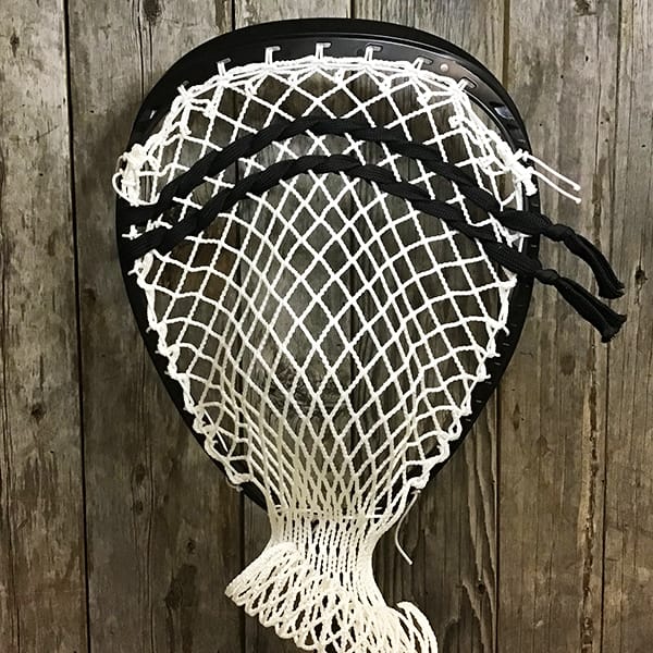 East Coast Dyes Goalie Heads Black/White Lax Fan Custom Strung Black ECD Impact Goalie Lacrosse Head with ECD 12D Mesh from Lacrosse Fanatic