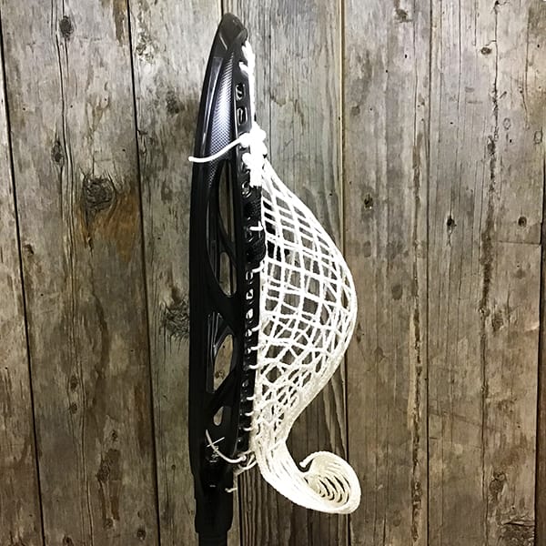 East Coast Dyes Goalie Heads Black/White Lax Fan Custom Strung Black ECD Impact Goalie Lacrosse Head with ECD 12D Mesh from Lacrosse Fanatic