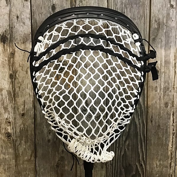 East Coast Dyes Goalie Heads Black/White Lax Fan Custom Strung Black ECD Impact Goalie Lacrosse Head with White ECD 12D Mesh from Lacrosse Fanatic