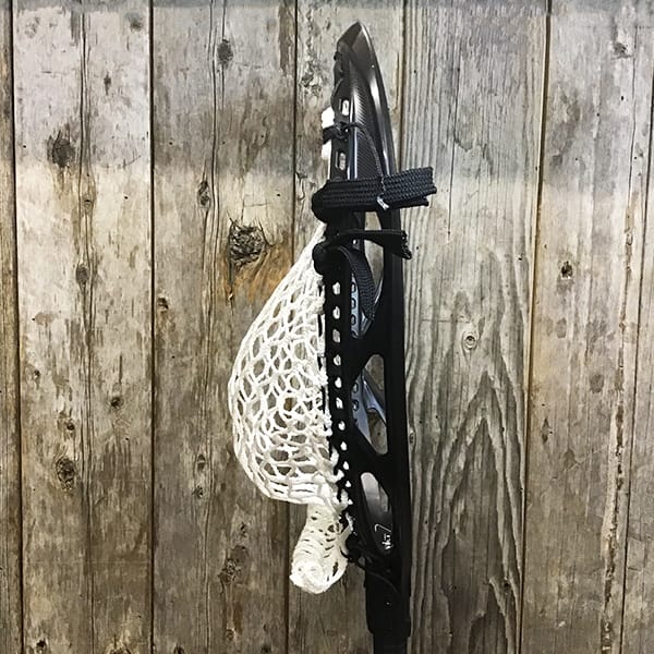 East Coast Dyes Goalie Heads Black/White Lax Fan Custom Strung Black ECD Impact Goalie Lacrosse Head with White ECD 12D Mesh from Lacrosse Fanatic