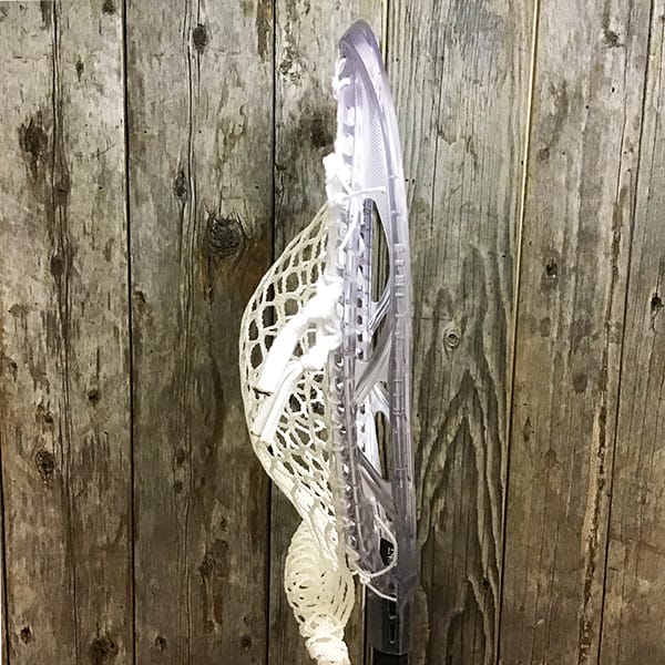 East Coast Dyes Goalie Heads Clear/White Lax Fan Custom Strung Diamond ECD Impact Goalie Lacrosse Head with ECD 12D Mesh from Lacrosse Fanatic