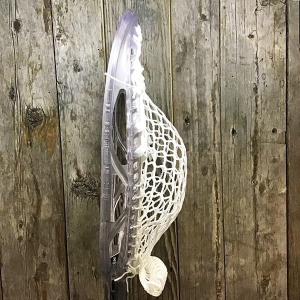 East Coast Dyes Goalie Heads Clear/White Lax Fan Custom Strung Diamond ECD Impact Goalie Lacrosse Head with ECD 12D Mesh from Lacrosse Fanatic