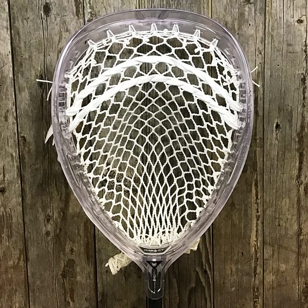 East Coast Dyes Goalie Heads Clear/White Lax Fan Custom Strung Diamond ECD Impact Goalie Lacrosse Head with ECD 12D Mesh from Lacrosse Fanatic