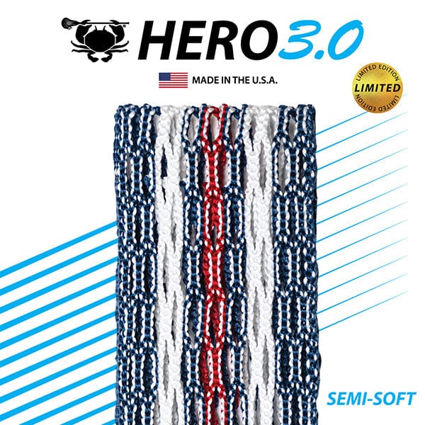 East Coast Dyes Stringing Supplies USA / Semi-Soft 2024 ECD Limited Edition USA Hero 3.0 Semi-Soft Mesh from Lacrosse Fanatic