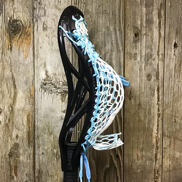 ECD Mens Heads Blue/Black Lax Fan Custom Strung Black ECD Delta Mens Lacrosse Head with Carolina Striker Hero Mesh from Lacrosse Fanatic