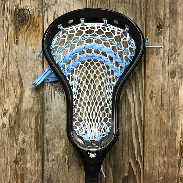 ECD Mens Heads Blue/Black Lax Fan Custom Strung Black ECD Delta Mens Lacrosse Head with Carolina Striker Hero Mesh from Lacrosse Fanatic