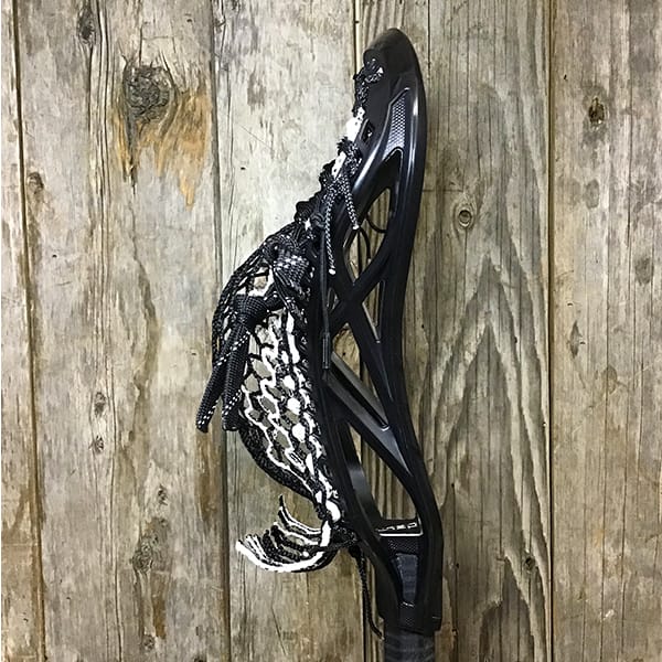 ECD Mens Heads Blue/Black Lax Fan Custom Strung Black ECD Delta Mens Lacrosse Head with White Striker Hero Mesh from Lacrosse Fanatic