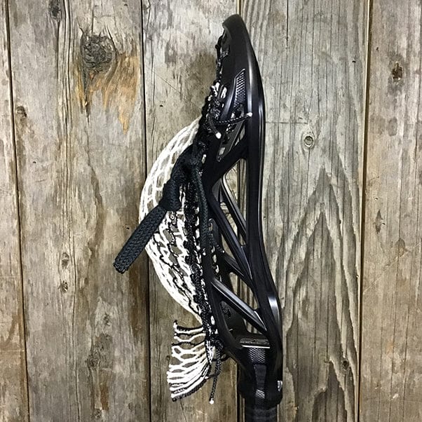 ECD Mens Heads Black/Black Lax Fan Custom Strung Black ECD Mirage 3.0 Mens Lacrosse Head with Black Striker Hero Mesh from Lacrosse Fanatic