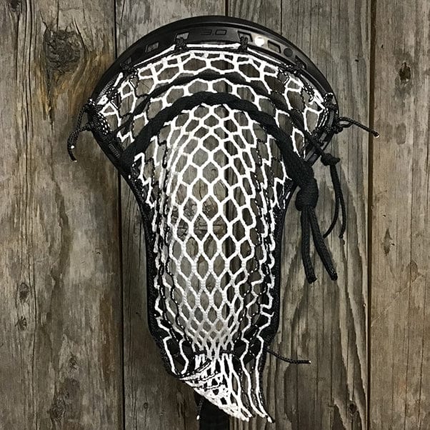 ECD Mens Heads Black/Black Lax Fan Custom Strung Black ECD Mirage 3.0 Mens Lacrosse Head with Black Striker Hero Mesh from Lacrosse Fanatic