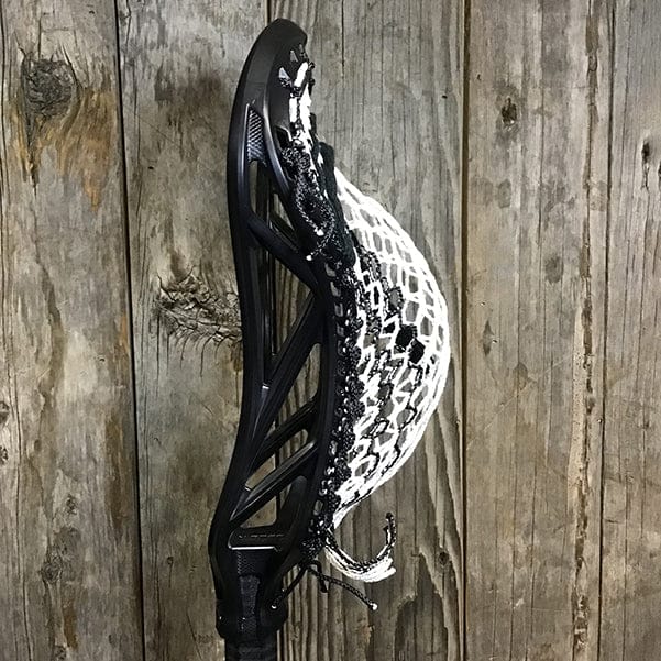 ECD Mens Heads Black/Black Lax Fan Custom Strung Black ECD Mirage 3.0 Mens Lacrosse Head with Black Striker Hero Mesh from Lacrosse Fanatic