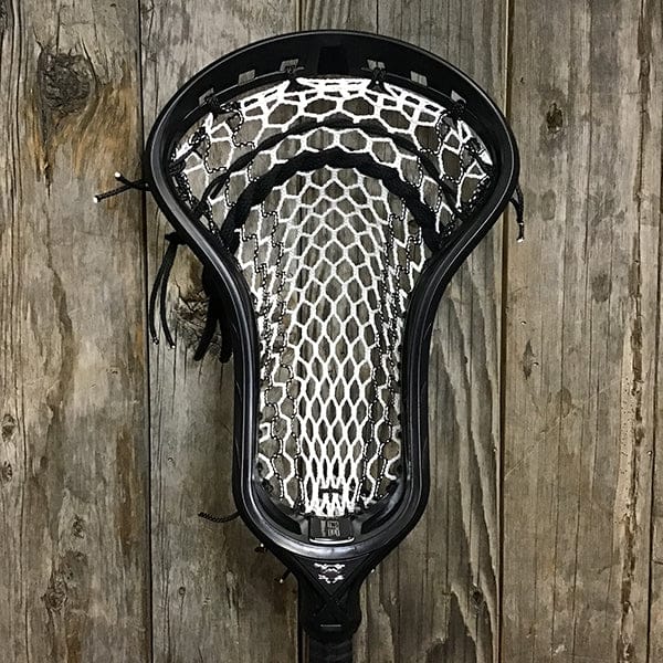 ECD Mens Heads Black/Black Lax Fan Custom Strung Black ECD Mirage 3.0 Mens Lacrosse Head with Black Striker Hero Mesh from Lacrosse Fanatic