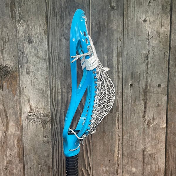 ECD Mens Heads Blue/Grey Lax Fan Custom Strung Blue ECD DNA 2.0 Mens Lacrosse Head with Grey Spyder Wire Mesh from Lacrosse Fanatic