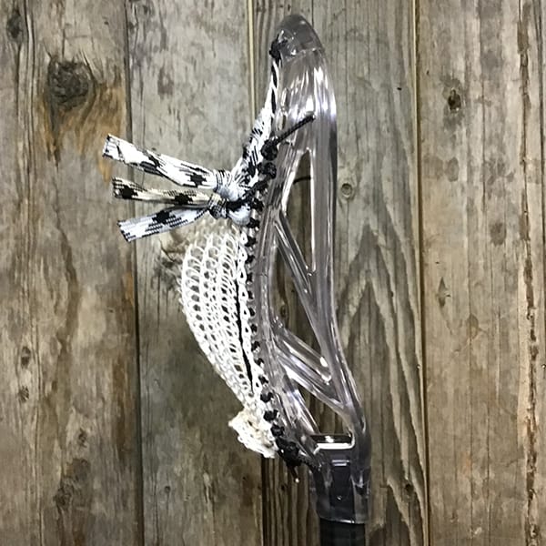 ECD Mens Heads Clear/White Lax Fan Custom Strung Clear ECD Ion Mens Lacrosse Head with White Armor Mesh from Lacrosse Fanatic