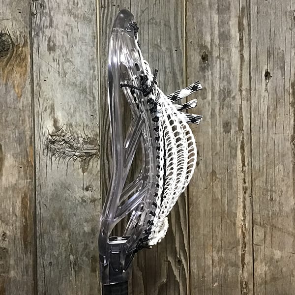 ECD Mens Heads Clear/White Lax Fan Custom Strung Clear ECD Ion Mens Lacrosse Head with White Armor Mesh from Lacrosse Fanatic