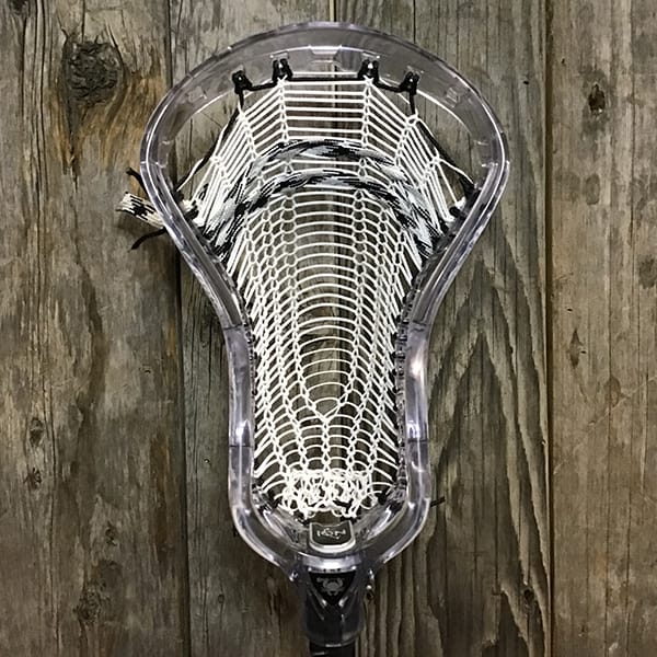 ECD Mens Heads Clear/White Lax Fan Custom Strung Clear ECD Ion Mens Lacrosse Head with White Armor Mesh from Lacrosse Fanatic