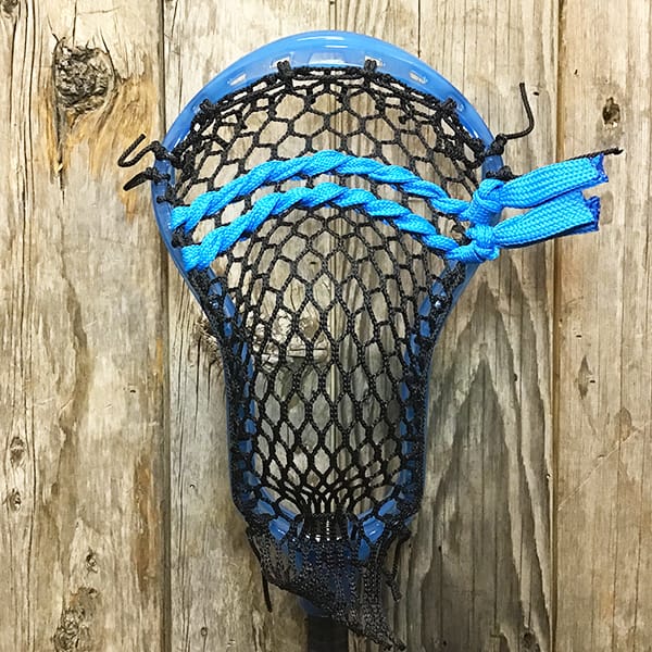ECD Mens Heads Blue/Black Lax Fan Custom Strung Frost ECD Atom Mens Lacrosse Head with Black Hero Mesh from Lacrosse Fanatic