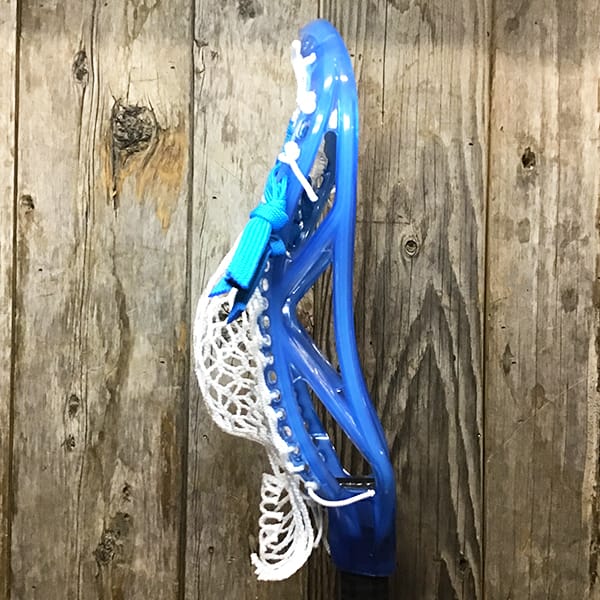 ECD Mens Heads Blue/White Lax Fan Custom Strung Frost ECD Atom Mens Lacrosse Head with White Hero Mesh from Lacrosse Fanatic