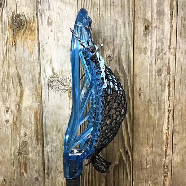 ECD Mens Heads Blue/Black Lax Fan Custom Strung Frost ECD Ion Mens Lacrosse Head with Black Hero Mesh from Lacrosse Fanatic