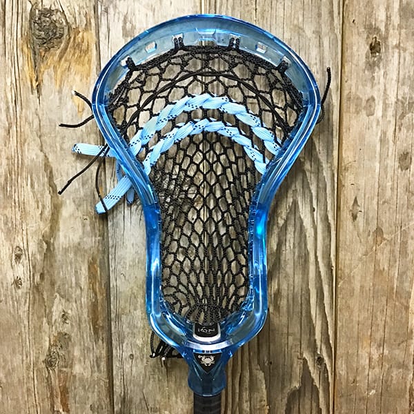 ECD Mens Heads Blue/Black Lax Fan Custom Strung Frost ECD Ion Mens Lacrosse Head with Black Hero Mesh from Lacrosse Fanatic