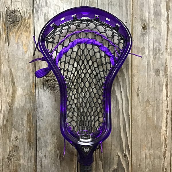 ECD Mens Heads Purple/Black Lax Fan Custom Strung Galaxy ECD Ion Mens Lacrosse Head with Black Hero Mesh from Lacrosse Fanatic