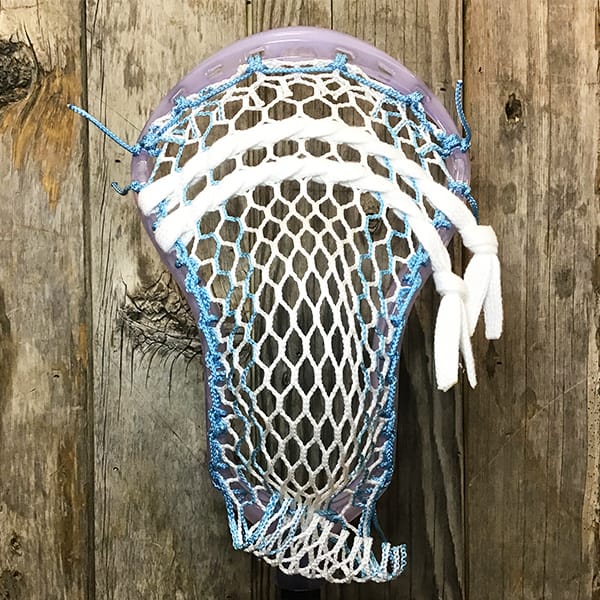 ECD Mens Heads Clear/Carolina Lax Fan Custom Strung Ghost ECD Atom Mens Lacrosse Head with Carolina Striker Hero Mesh from Lacrosse Fanatic