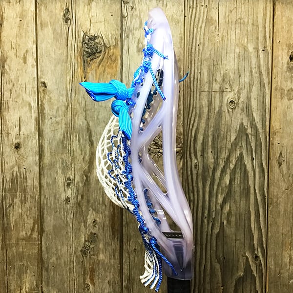 ECD Mens Heads Clear/Blue Lax Fan Custom Strung Ghost ECD Atom Mens Lacrosse Head with Royal Striker Hero Mesh (Copy) from Lacrosse Fanatic