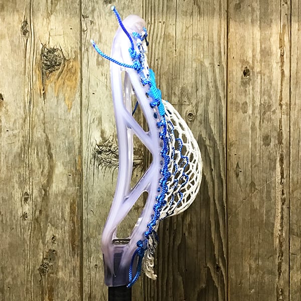 ECD Mens Heads Clear/Blue Lax Fan Custom Strung Ghost ECD Atom Mens Lacrosse Head with Royal Striker Hero Mesh (Copy) from Lacrosse Fanatic