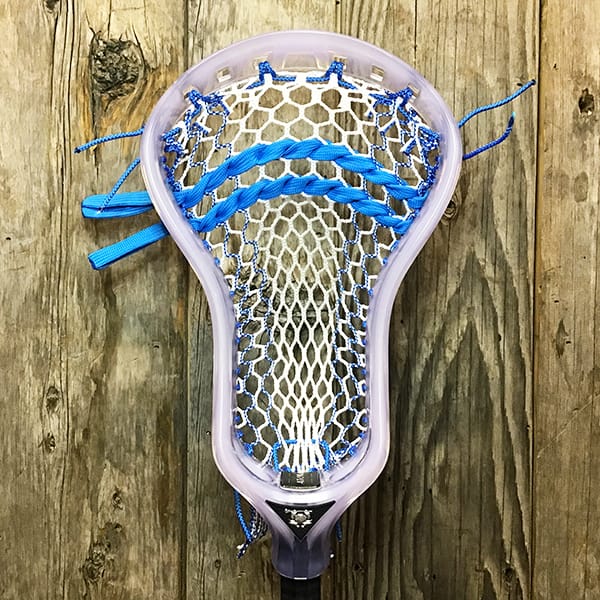 ECD Mens Heads Clear/Blue Lax Fan Custom Strung Ghost ECD Atom Mens Lacrosse Head with Royal Striker Hero Mesh (Copy) from Lacrosse Fanatic